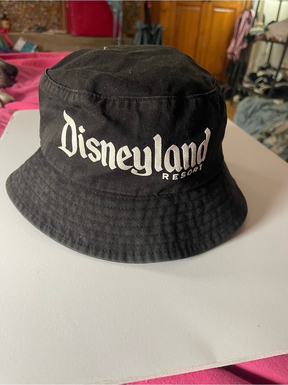 Disneyland Resort OG Black Bucket Hat with White Logo